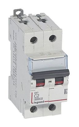 Автоматический выключатель DX³ 2P 2А (C) 10кА