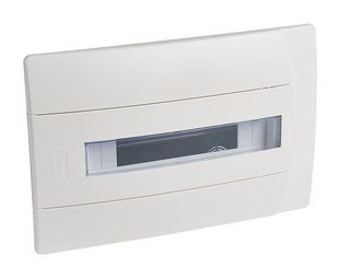 Распределительный шкаф Practibox 12 мод., IP40, встраиваемый, пластик, белая дверь, с клеммами