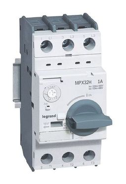 Силовой автомат для защиты двигателя MPX³ 1А 3P, термомагнитный расцепитель, 417324